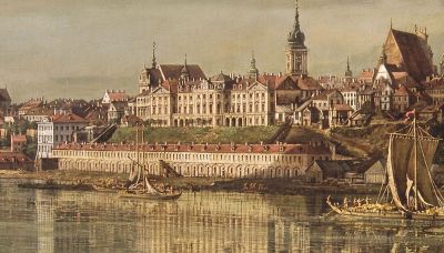 rys.1. Oficyna Tarasowa i Zamek Królewski – fragment Widoku Warszawy od strony Pragi Bernarda Bellotta zw. Canaletto z 1770 r.; wł. Zamek Królewski w Warszawie. Fot. A. Ring